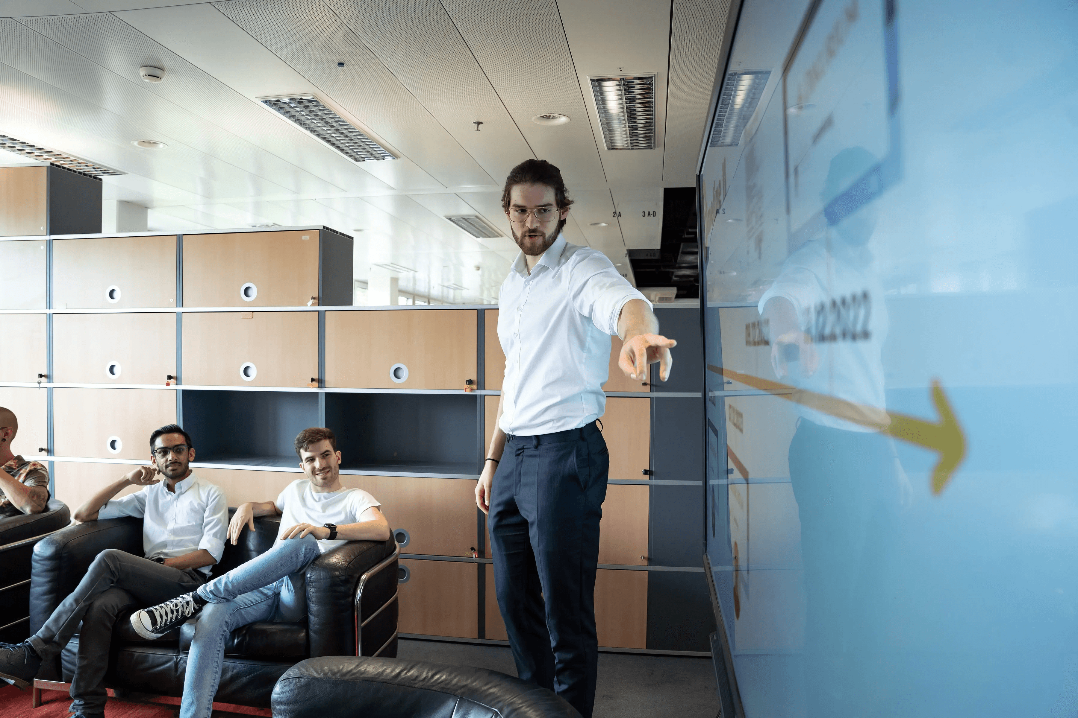 Man showing presentation